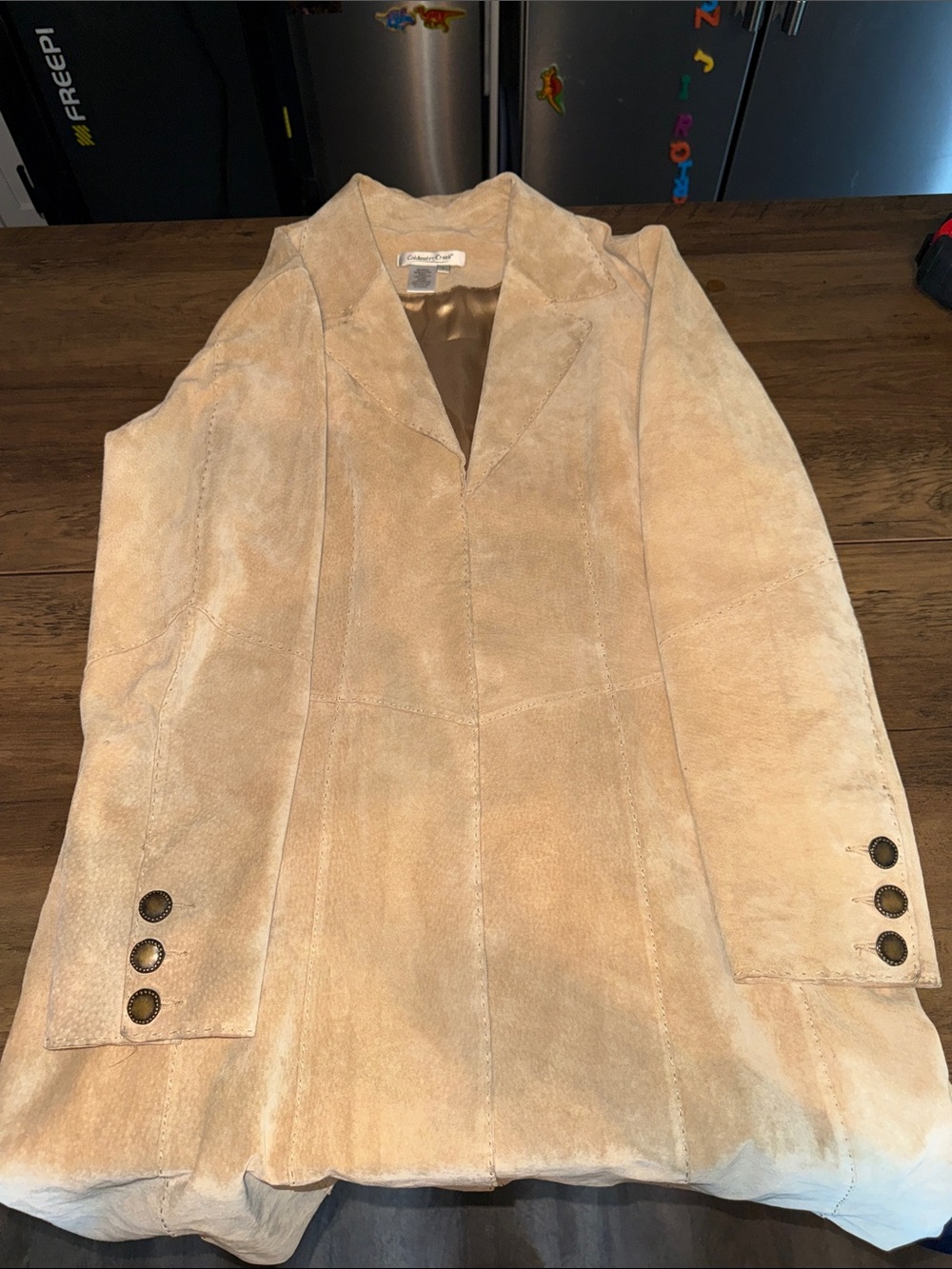 Coldwater Creek Women's Light Beige leather jacket - Picture 3 of 4